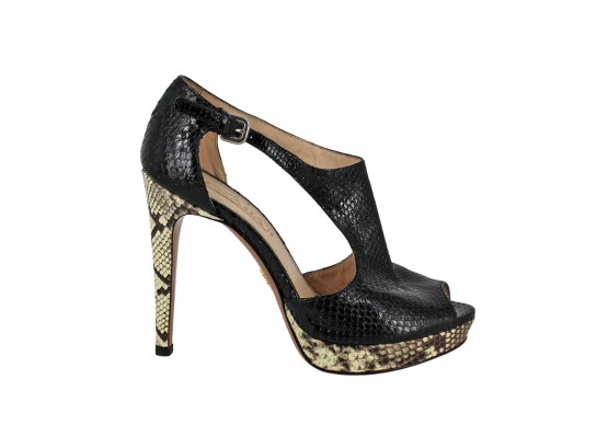 Prada Snakeskin Platform Peep Toe Sandals - Size 36 IT | 6 US