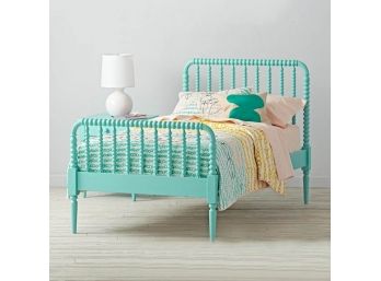 Jenny Lind Spool Bed In Turquoise - Land Of Nod / Crate & Barrel - Twin Size - $549 Original Cost