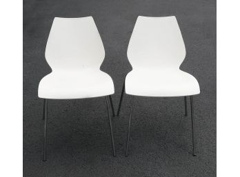 Set Of 2 - Kartell Maui Modern Stacking Chairs By Vico Magistretti