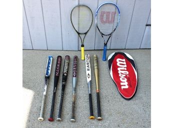 Tennis Racket & Slow Pitch Softball Bat Lot