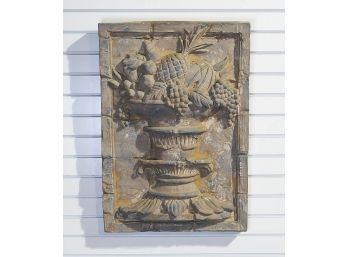 Outdoor Fruit Basket Resin Relief Decor Panel From The Casey Collection - Original Cost $275