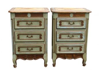 Pair Of Distressed Painted Shabby Chic Side Tables