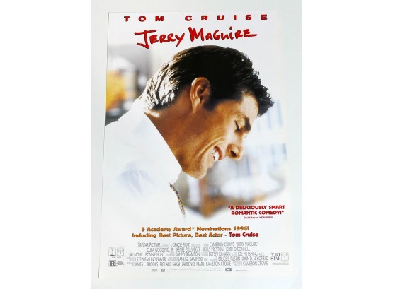Original One-Sheet Movie Poster - Jerry McGuire (1997) - Tom Cruise, Rene Zellweger, Cuba Gooding Jr.