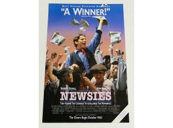 Original One-Sheet Movie Poster - Newsies (1992) - Robert Duvall, Christian Bale