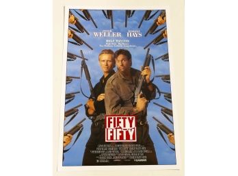 Original One-Sheet Movie Poster - Fifty-Fifty (1992) - Peter Weller, Robert Hays