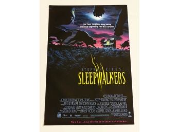 Original One-Sheet Movie Poster - Stephen King's Sleepwalkers (1992)