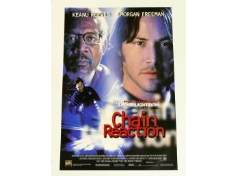 Original One-Sheet Movie Poster - Chain Reaction (1996) - Keanu Reeves, Morgan Freeman