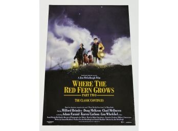 Original One-Sheet Movie Poster - Where The Red Fern Grows Part Two (1992)