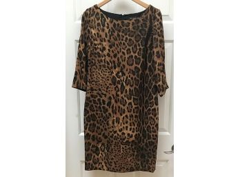 New With Tags ST. JOHN Leopard Print Dress Size 4 (Cost $895)