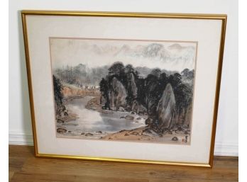 Framed Chinese Lithograph