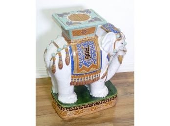 Vintage Vietnamese Ceramic Elephant Stool / Side Table