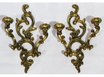 Pair Of Vintage 1959 SYROCO Wall Candle Sconces