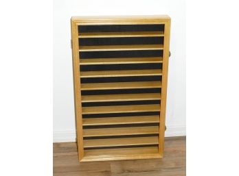 Wood And Glass Display Case - Locking Wall Cabinet