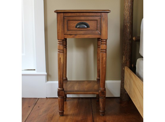 Wood Side Table With Single Drawer