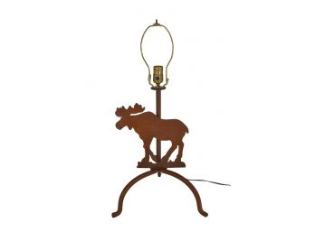 Steel Partners Brand Metal Table Lamp - Moose - In A Rust Finish