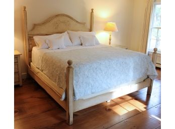 The Farmhouse Collection King Size Hand Painted Wood Bed Frame & Headboard