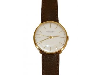 Vintage 1958 IWC International Watch Schaffhausen 18KT Yellow Gold Manual Wind Wristwatch
