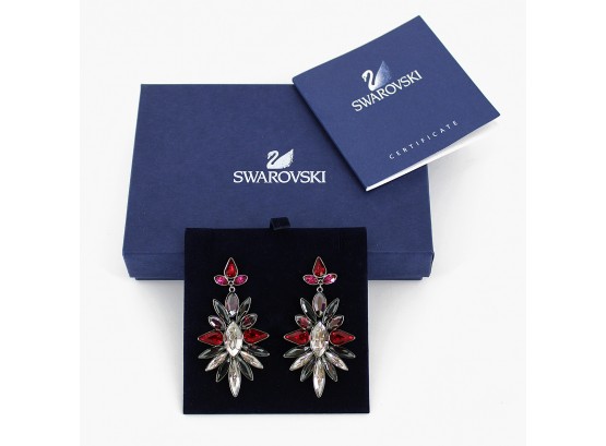 Swarovski Crystal Chandelier Pierced Earrings - New In Box