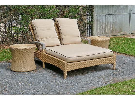 Gloster Plantation Teak And Wicker Double Lounger