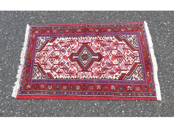 Hand-Knotted Persian Heriz Wool Rug (2'1' X 3'2')
