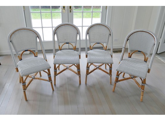 Set Of 4 Serena & Lily Classic Parisian Bistro Chairs - Rattan Frames - Original Cost $992 ($248 Each)
