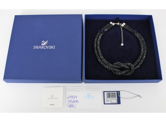 Swarovski Crystal Black Stardust Knot Necklace - New In Box (Cost $199)