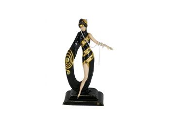 Erte Hand Painted Porcelain Figurine 'Pearls And Emeralds'  - Limited Edition