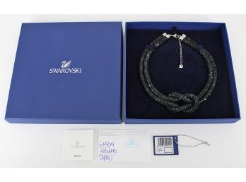 Swarovski Crystal Black Stardust Knot Necklace - New In Box (Cost $199)