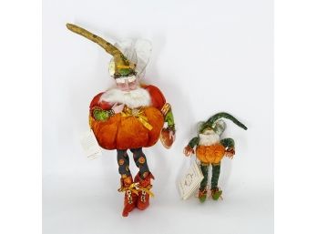 2 Different Mark Roberts Limited Edition Thanksgiving Figurines - Pumpkin Pie Fairies - With Tags