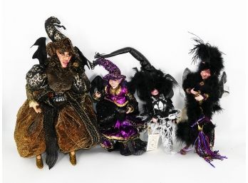 4 Different Mark Roberts Limited Edition Halloween Witches - Curiosity, Purple Passion, Etc