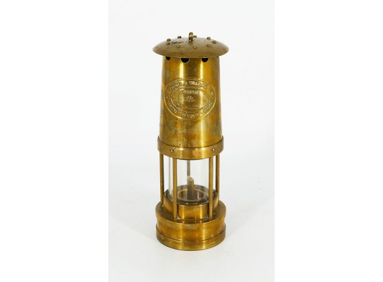 E. Thomas & Williams Brass Cambrian Miners Lamp - Numbered