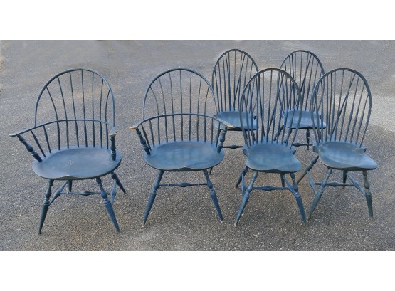 Set Of 6 George Ainley Windsor Chairs - Handcrafted In VT - Signed - $6200 Cost
