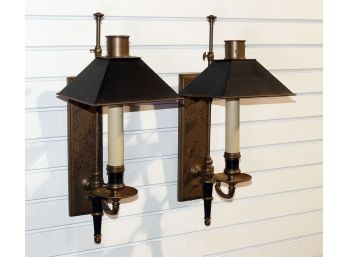 Pair Of Vintage Traditional Brass Sconces