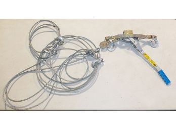 Maasdam 2-Ton Power Pull Hoist & Wire Rope (w/ Hooks)
