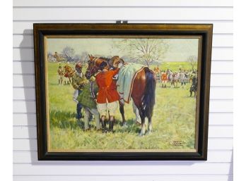Matt Clark (American, 1903-1972) Oil On Canvas Painting - Equestrian Theme