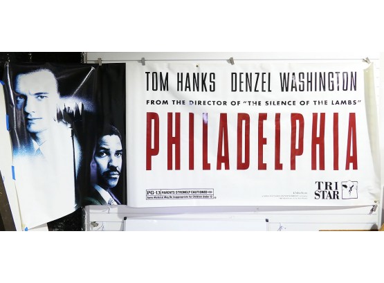 Original Vinyl Movie Banner - Philadelphia (Tom Hanks, Denzel Washington 1993) - 10 Ft Wide!