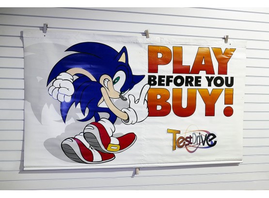Large Sega Sonic The Hedgehog Play Drive Vinyl Banner Sign - 70' X 40'