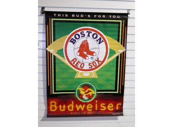 1996 Budweiser Red Sox MLB Vinyl Advertising Sign