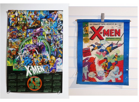 X-Men 1992 Calendar Poster And Felt Banner Of The #1 Issue