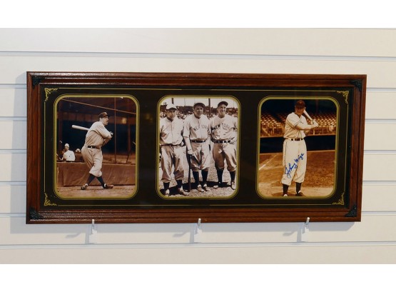 Framed Baseball Photo Prints - Johnny Mize (hand Signed In Marker), Babe Ruth, Joe DiMaggio