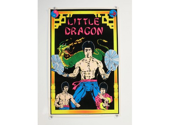 Vintage 1982 Black Light Poster - Little Dragon (Scorpio Posters)