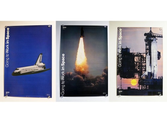 Rare 1980's NASA Going To Work In Space Posters - Set Of 3