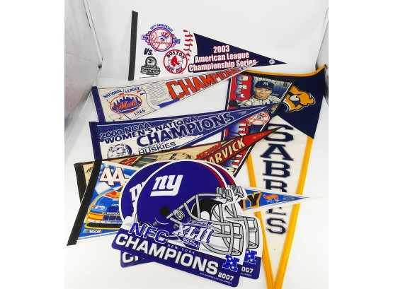 Sports Pennant Lot - NY Sports Teams, Yankees, Mets, Giants Derek Jeter, Nascar