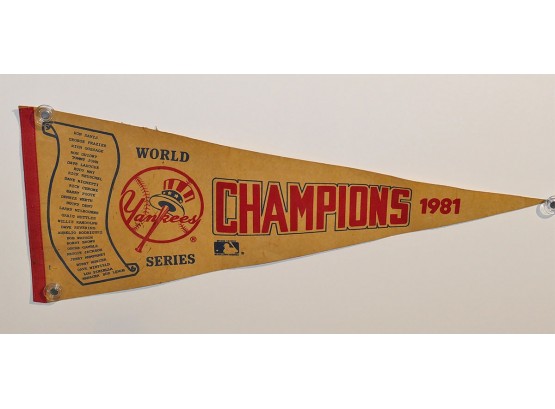 1981 NY Yankees World Champions Pennant