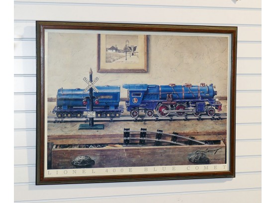 Lionel 400E Blue Comet Print - Model Trains - By Merv Corning (1989) - Hand Signed
