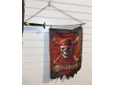 2 Different Pirates Of The Caribbean Movie Signs - Fabric Scroll, Sword