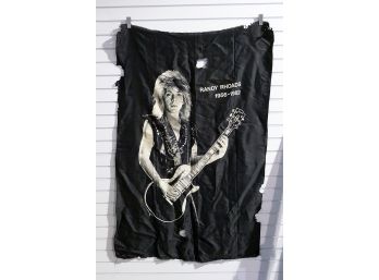 3 Different 1980's Cloth Banners - Heavy Metal - Randy Rhodes, Skid Row, Harley Davidson