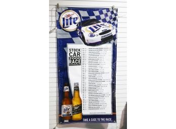 Miller Lite NASCAR 2000 Racing Schedule Vinyl Sign