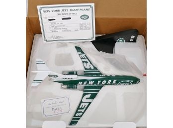 NY Jets Diecast NFL Team Airplane By The Danbury Mint - Never Displayed In Box