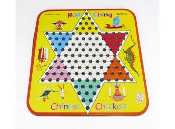 Vintage Pressman Toy Co Tin Litho Chinese Checkers Game Board - Hop Ching